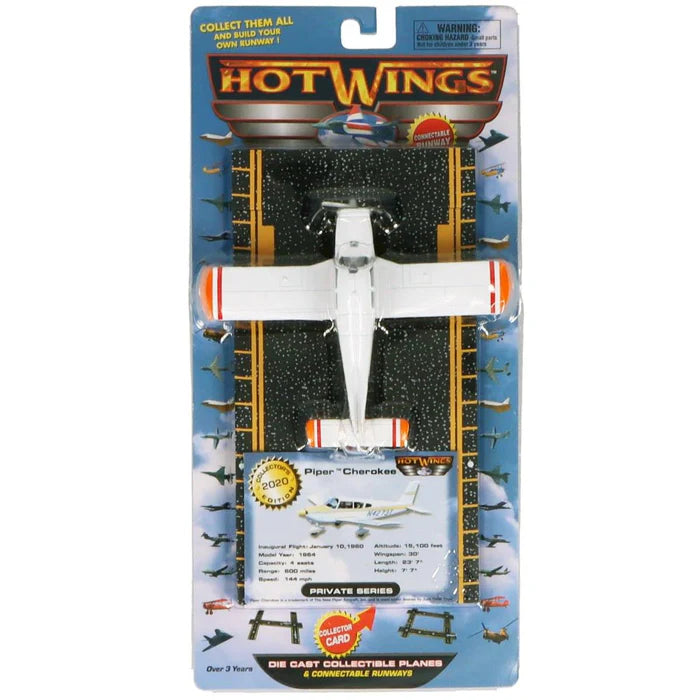Hot Wings Piper Cherokee Die Cast Aircraft with Connectible Runway