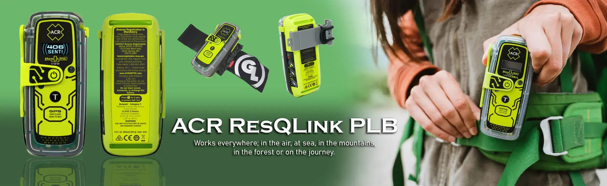 ACR ResQLink PLB beacon for air, sea, and land emergencies