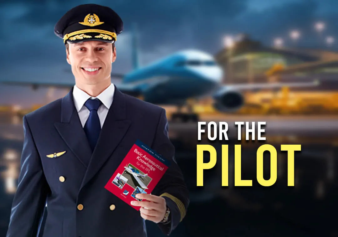Smiling pilot holding aviation theory book Australia.