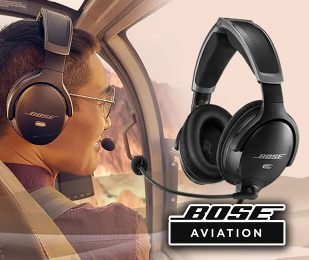Pilot wearing Bose A30 aviation headset in Australia.
