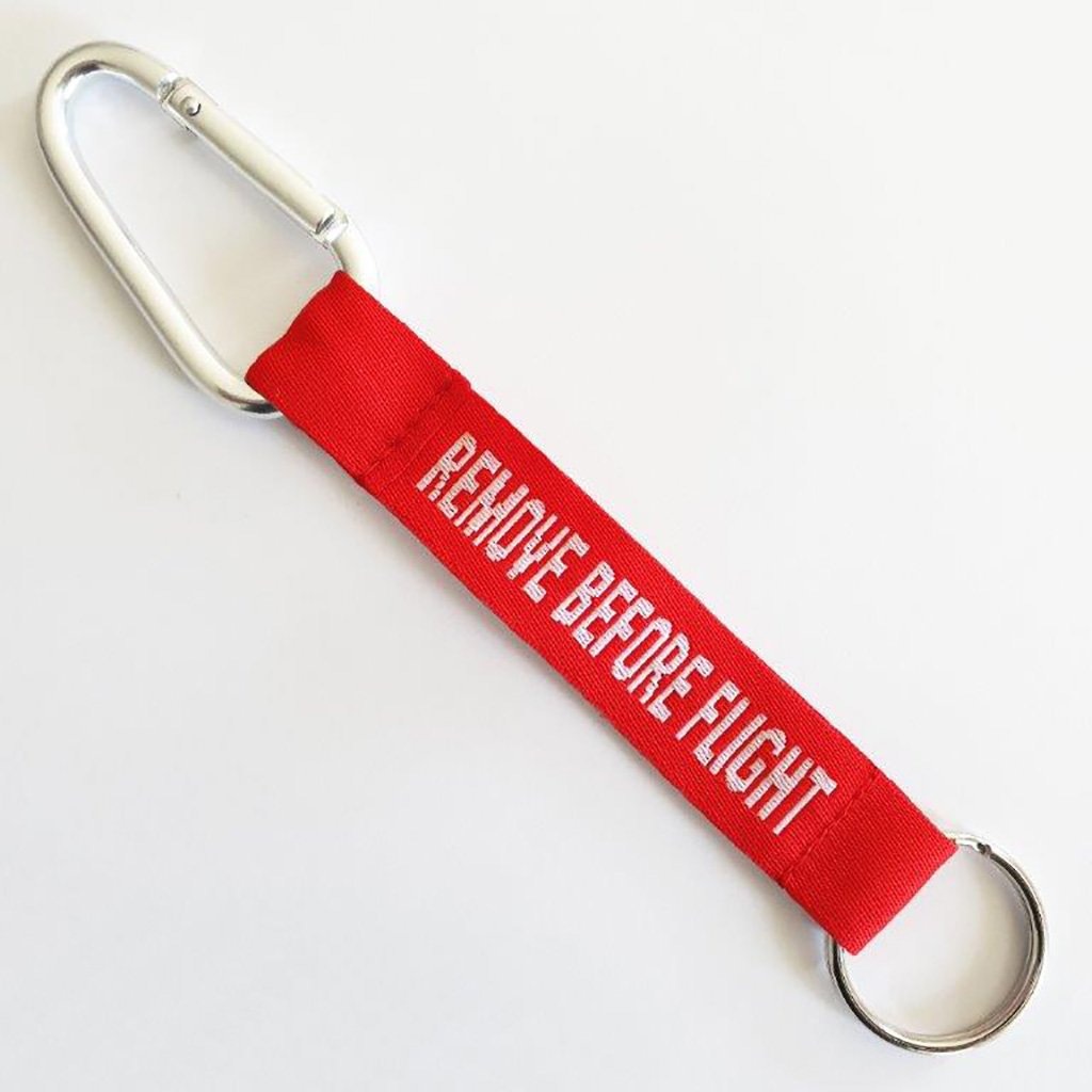 Keyring KISS ME BEFORE FLIGHT - Red