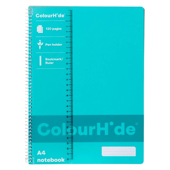 Aqua A4 notebook