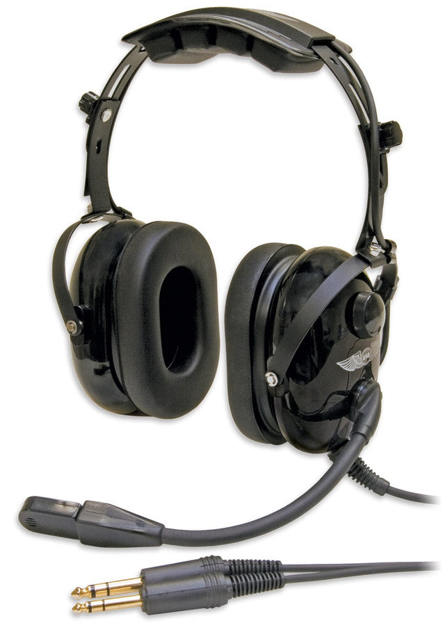 aviation headset with twin jack