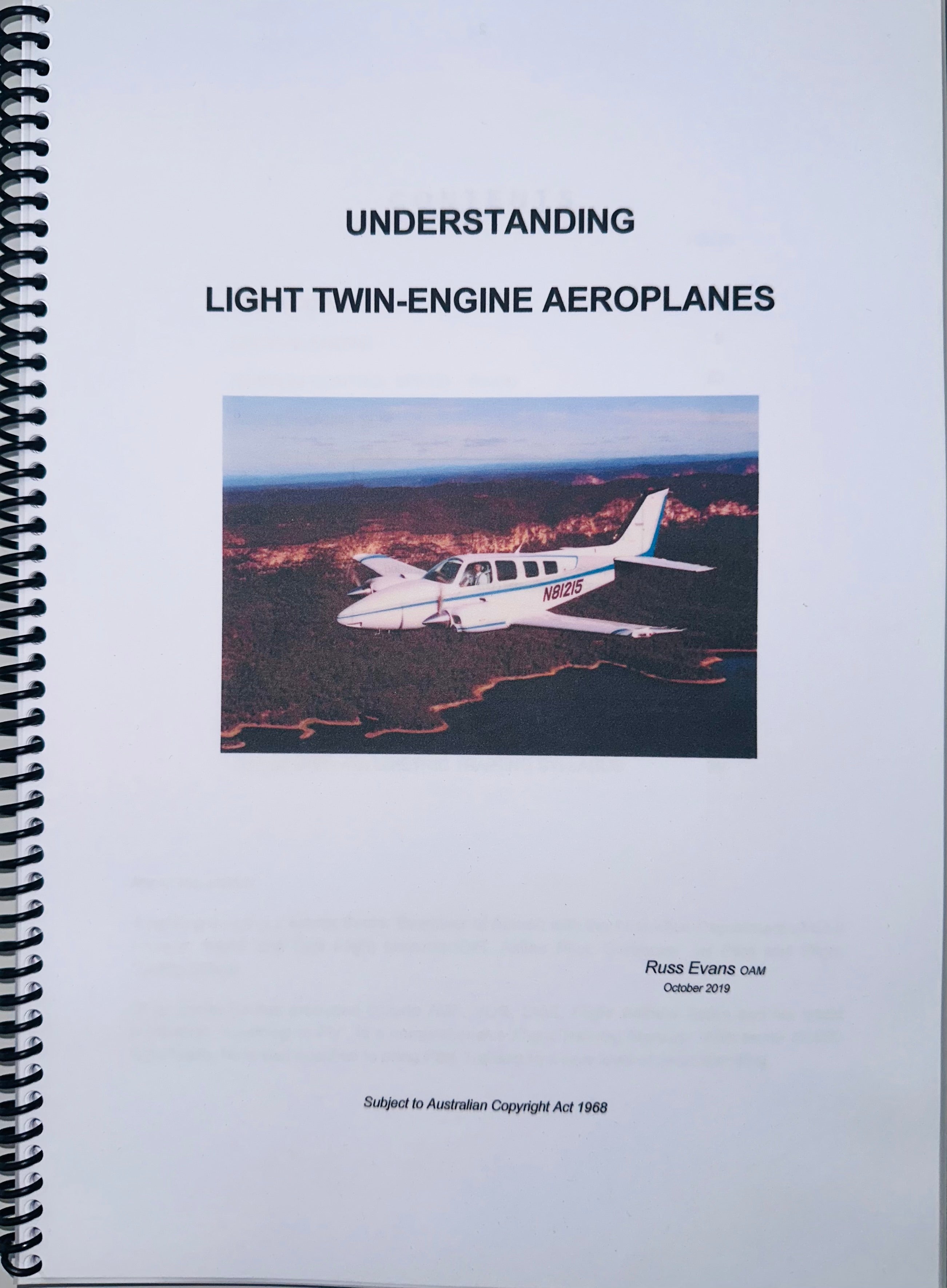 Understanding Light Twin Engine Aeroplanes Book by Russ Evans 2019 Ed