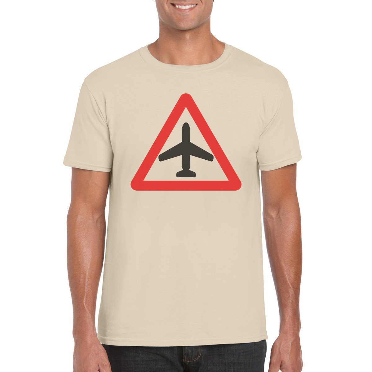 CAUTION AIRCRAFT Semi-Fitted Unisex T-Shirt