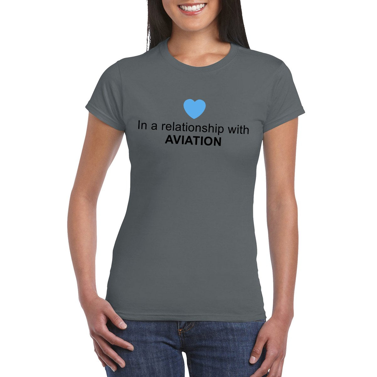 IN A RELATIONSHIP WITH AVIATION  Semi-Fitted T-Shirt