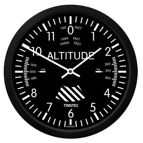 Trintec 10" Classic Altimeter Round Wall Clock