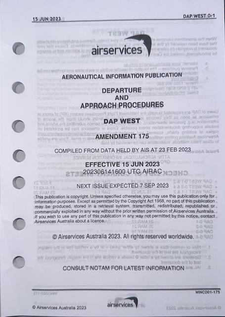 Departure and Approach Procedures DAP WEST