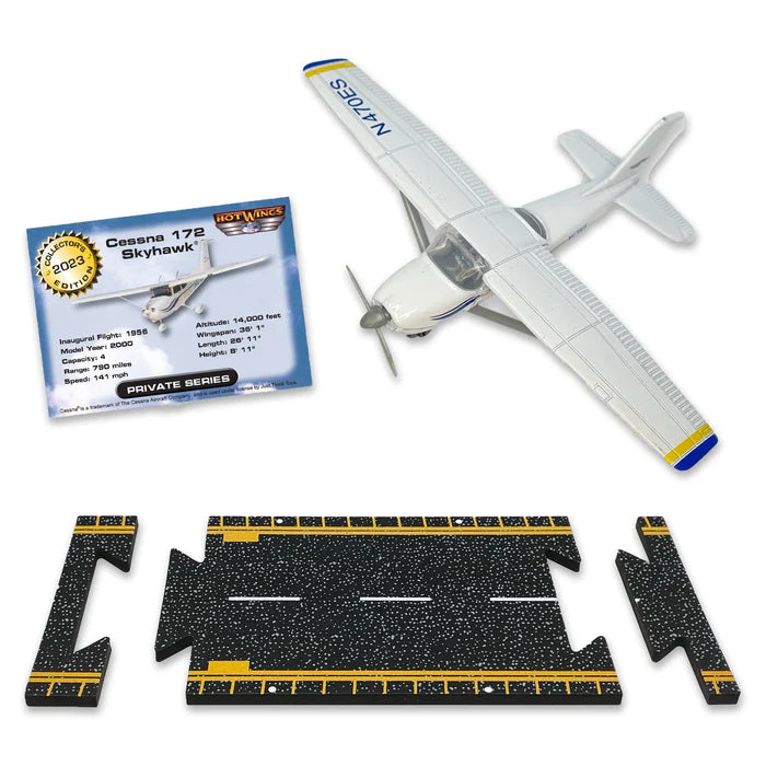 Hot Wings Cessna 172 Die Cast Aircraft with Connectible Runway