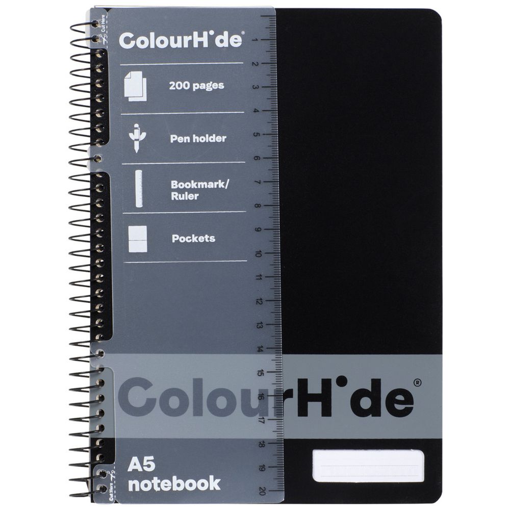ColourHide A5 Notebook 200 Pages – Black