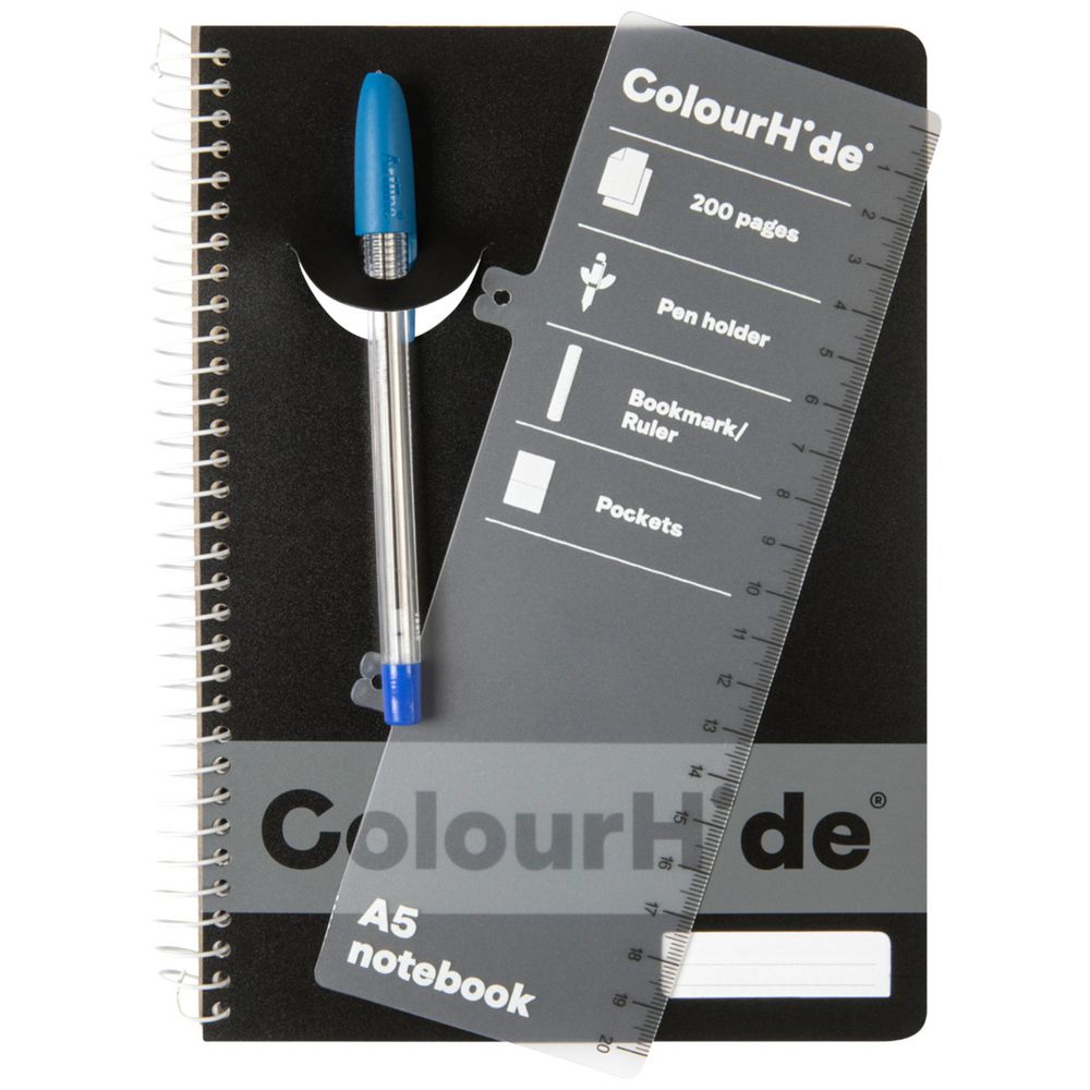 ColourHide A5 Notebook 200 Pages – Black