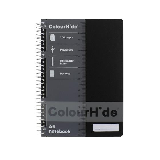 ColourHide A5 Notebook 200 Pages – Black