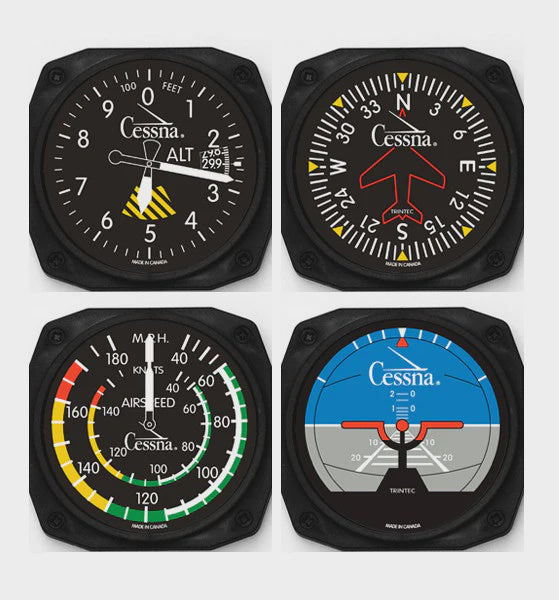 Trintec Cessna 4-Piece Instrument Coaster Set