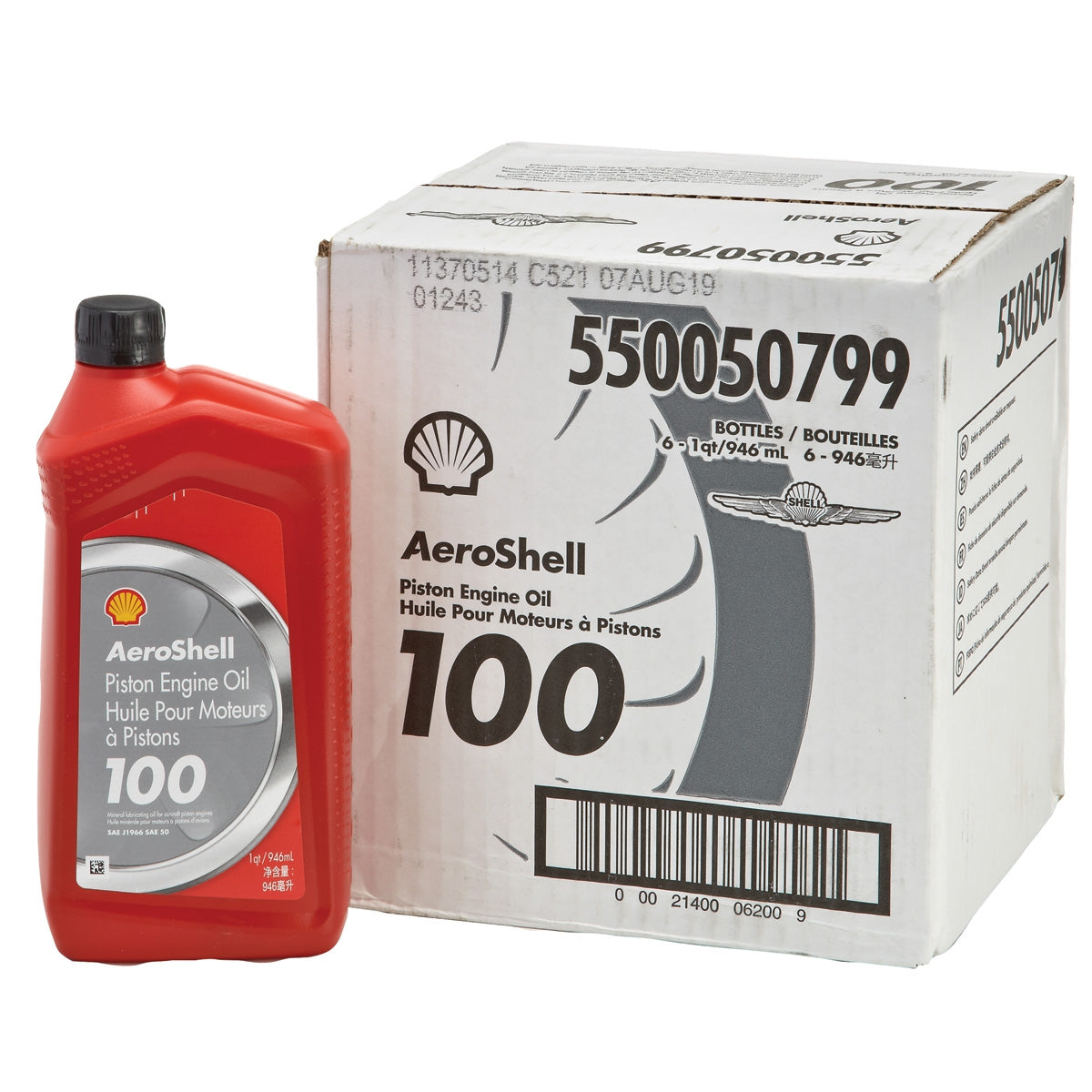 Aeroshell 100 Piston Engine Oil - 6 x 1 QT Carton
