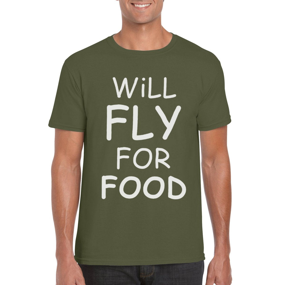 WILL FLY FOR FOOD Unisex Semi-Fitted T-Shirt