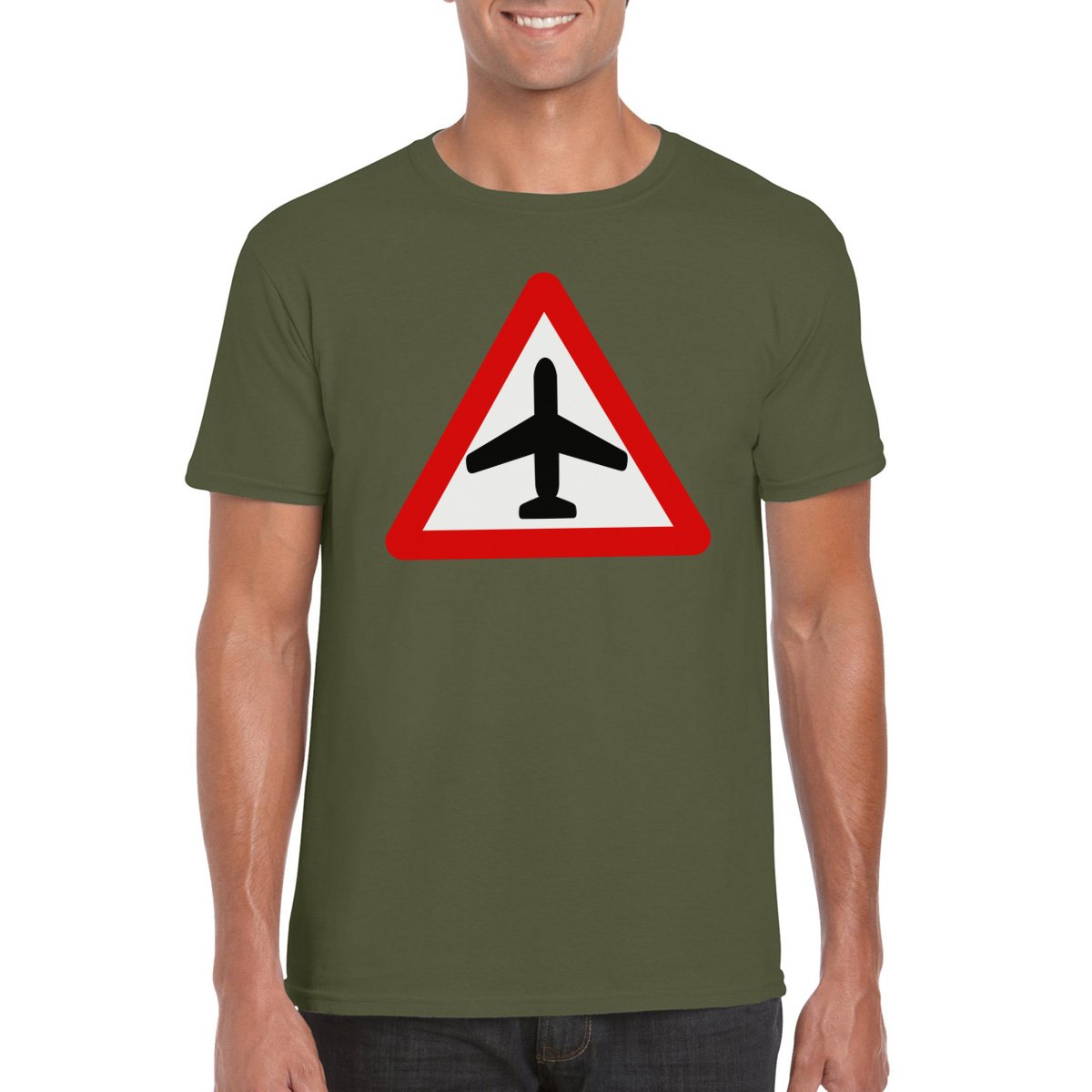 CAUTION AIRCRAFT Semi-Fitted Unisex T-Shirt