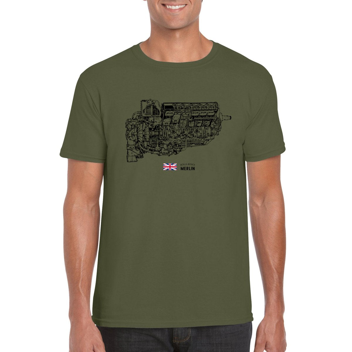 MERLIN ENGINE CUTAWAY Diagram T-Shirt