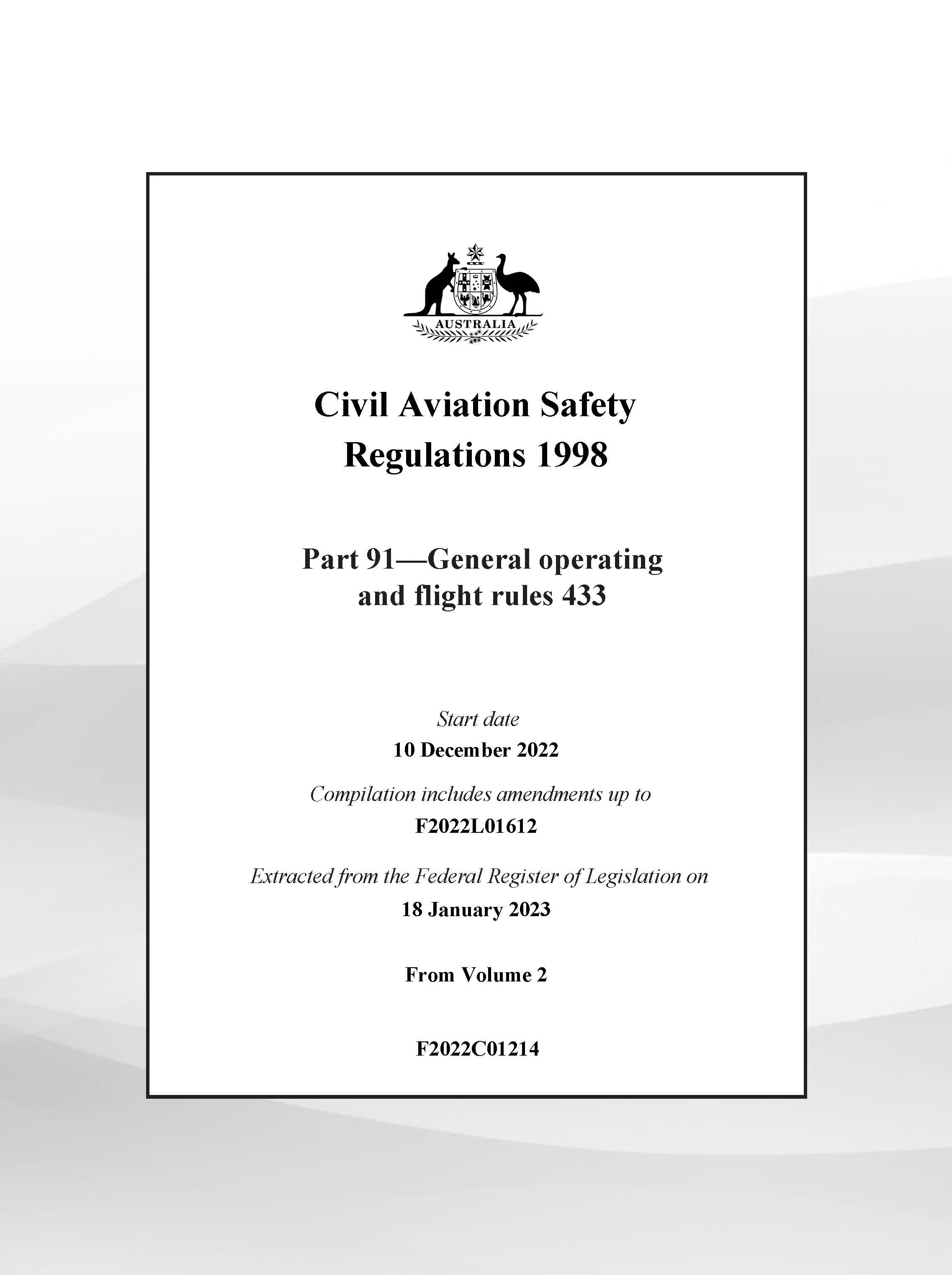 CASA Part 91 of CASR General Operating and Flight Rules