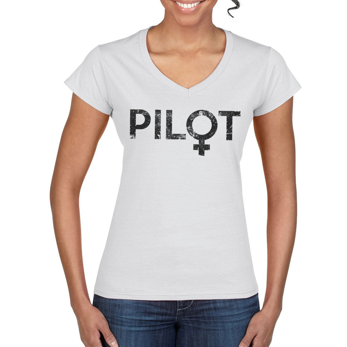 Women’s Pilot semi-fitted V-neck T-Shirt