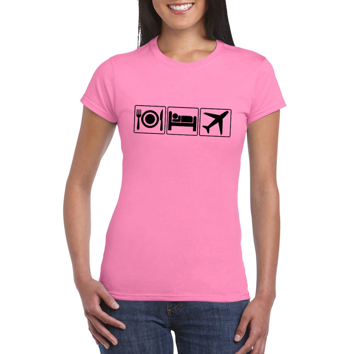 EAT SLEEP FLY Semi-Fitted Women's T-Shirt