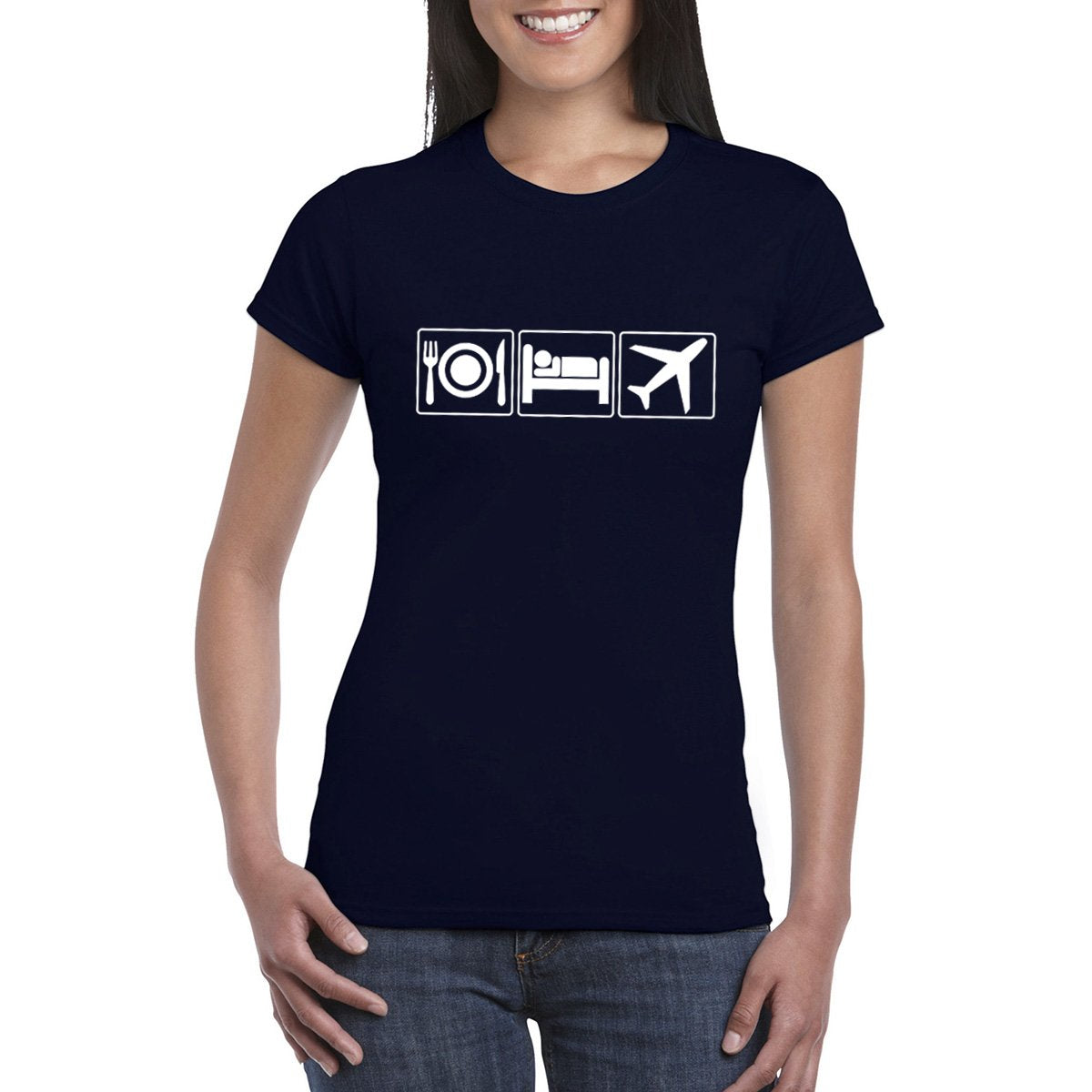 EAT SLEEP FLY Semi-Fitted Women's T-Shirt