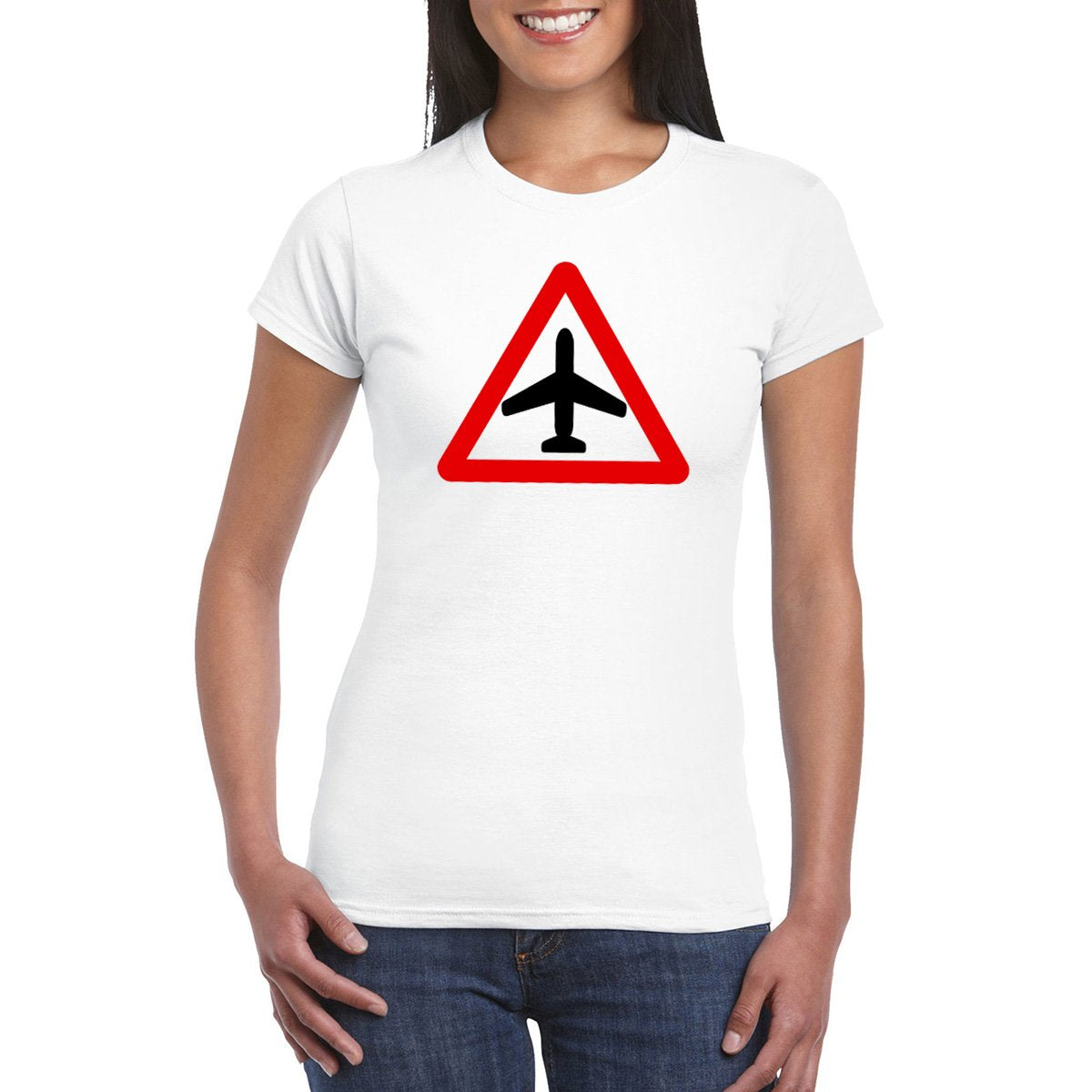 CAUTION AIRCRAFT Semi-Fitted Women's T-Shirt