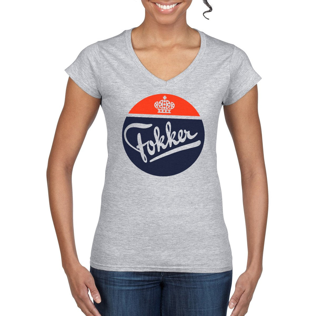 Women's FOKKER V-Neck Semi-Fitted T-Shirt