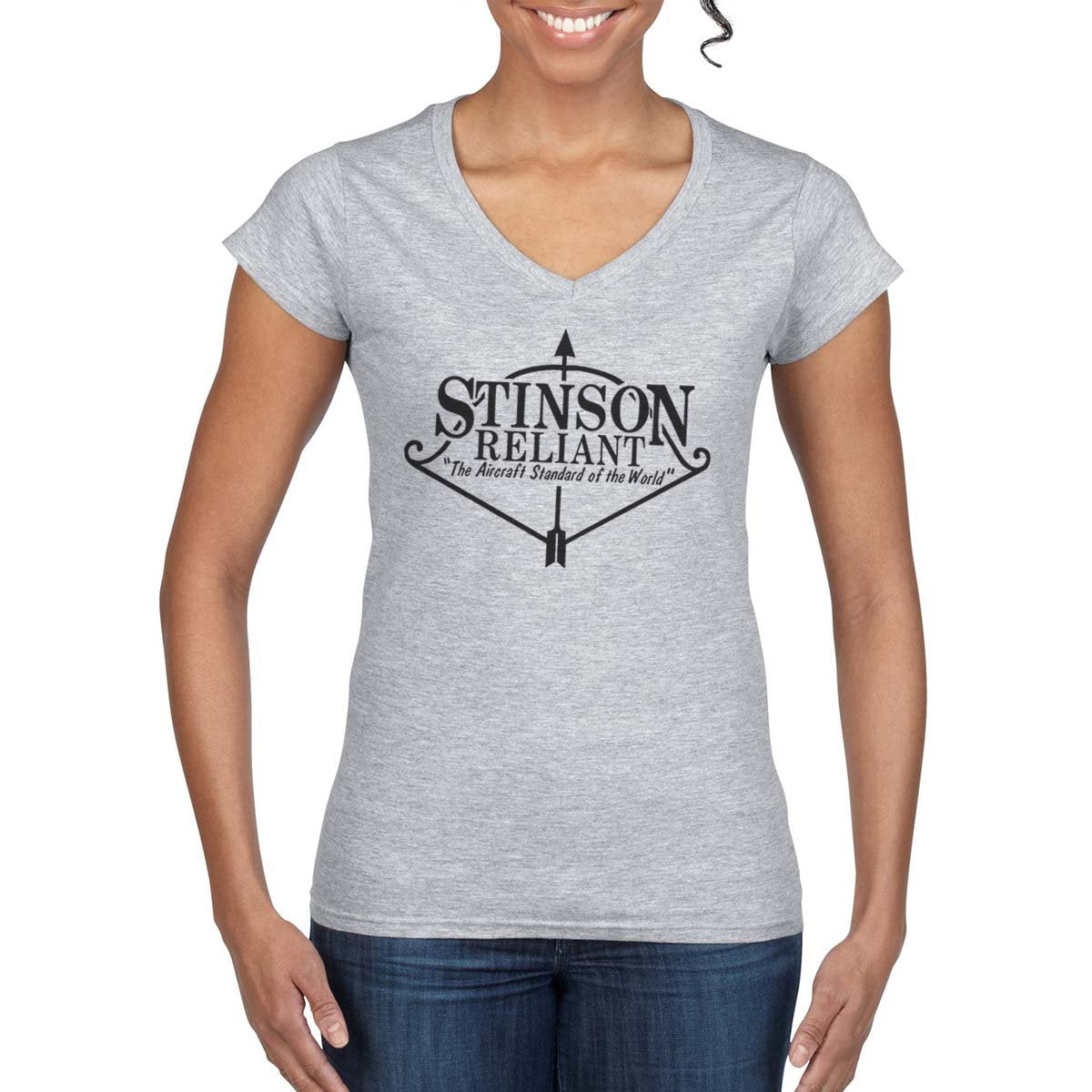 STINSON AIRCRAFT COMPANY Women's V-Neck T-Shirt