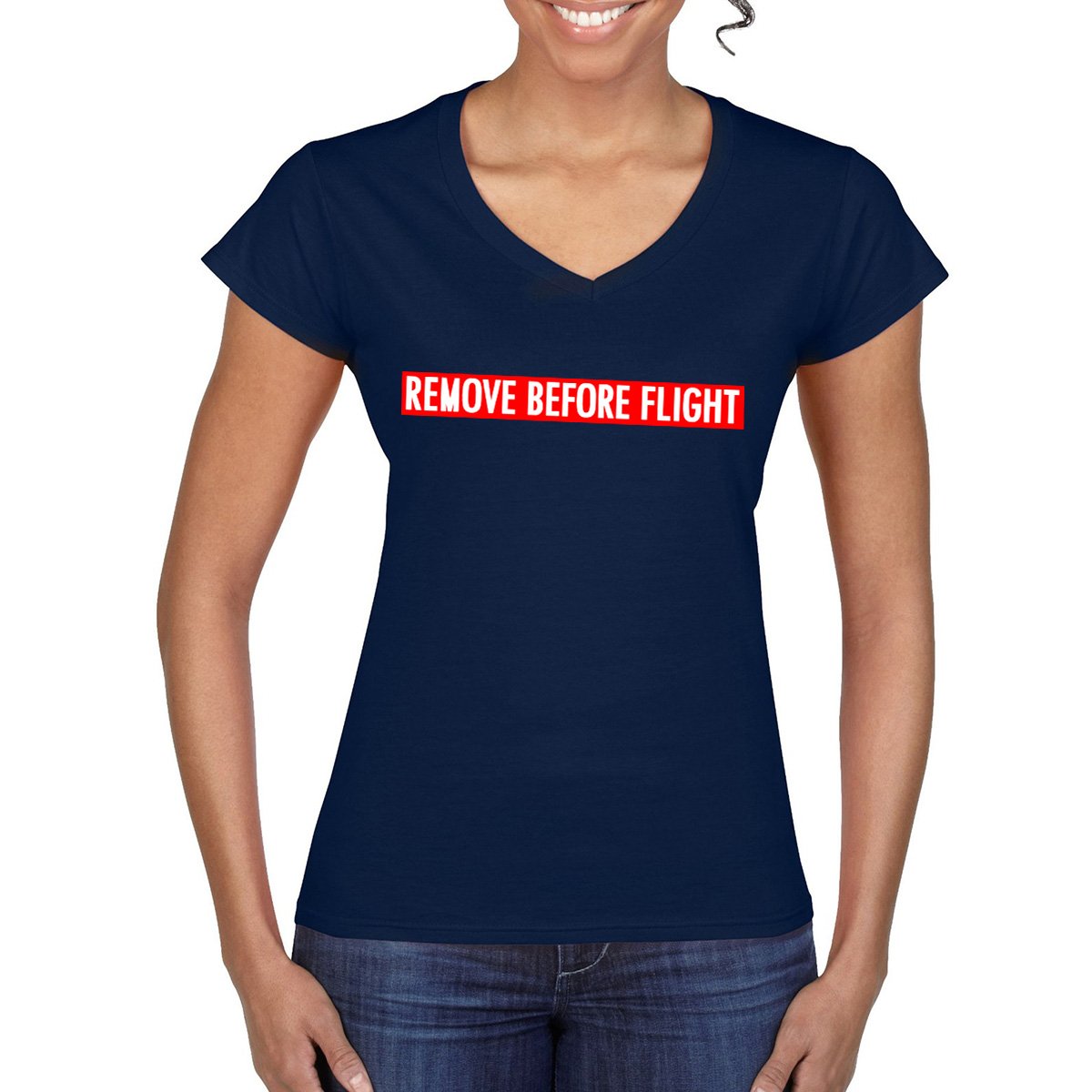 REMOVE BEFORE FLIGHT Women's Semi-Fitted T-Shirt