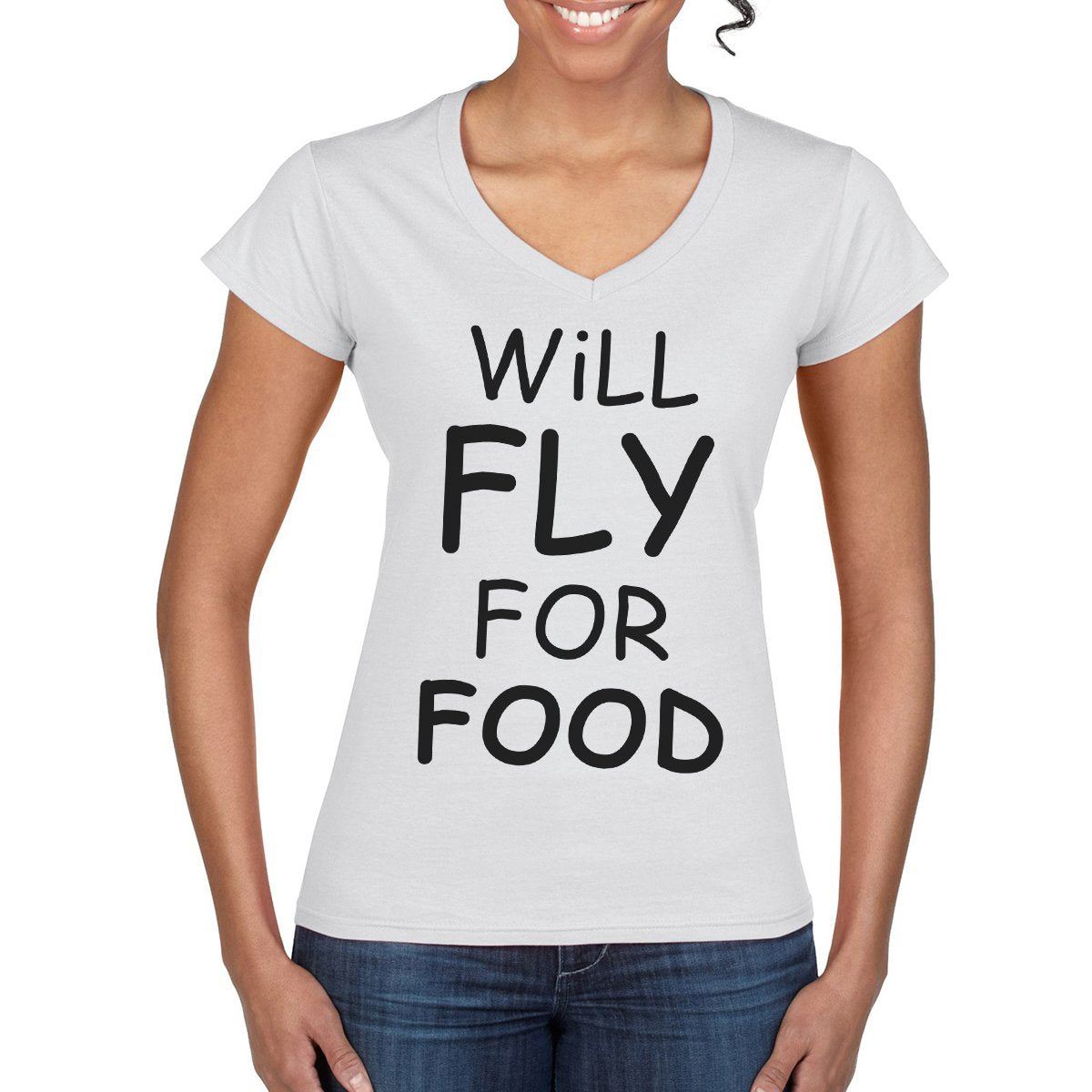 WILL FLY FOR FOOD Women's Semi-Fitted T-Shirt