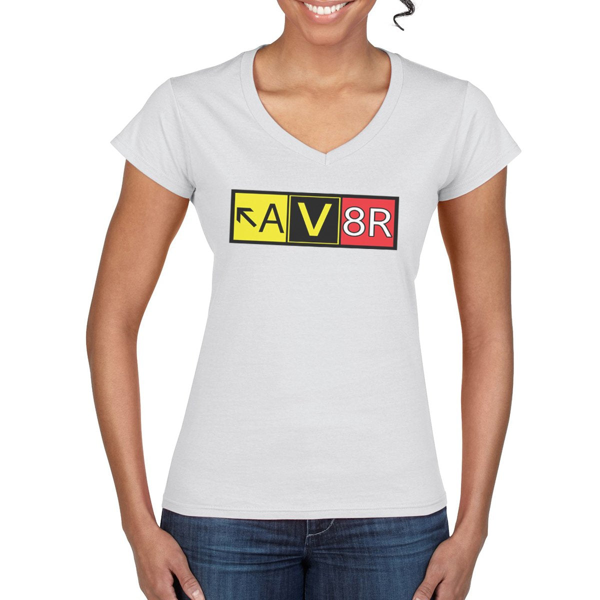 AV8R Women's V Neck Semi-Fitted T-Shirt