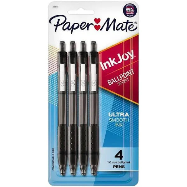Papermate Inkjoy 300RT Ballpoint Pens Black 4 Pack