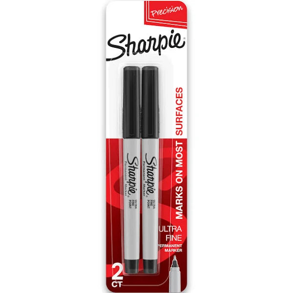 Sharpie Ultra Fine Permanent Markers Black 2 Pack