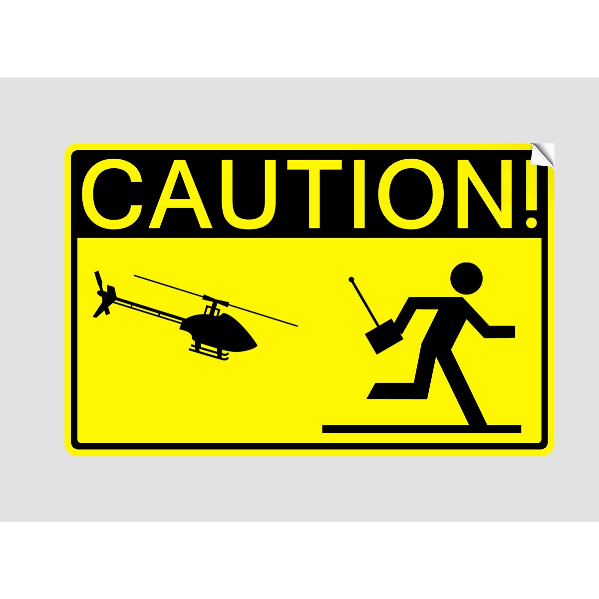 CAUTION! HELICOPTER PILOT Sticker